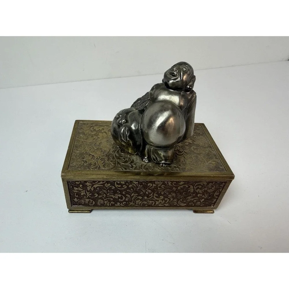Happy Buddha Musical Jewelry Box Vintage‎ Home Decor Working